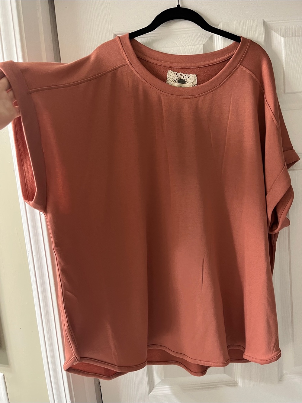 Cupio Oversized Short Sleeve Sweatshirt - Terracotta